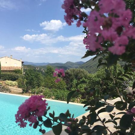 Gîte en Cévennes du sud, bergerie restaurée, 2 à 4 personnes, piscine, vue exceptionnelle, authenticité et confort Saint-Laurent-le-Minier Exterior foto
